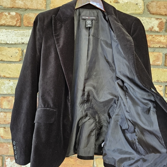 New York & Company Black Velveteen Blazer - Picture 9 of 9